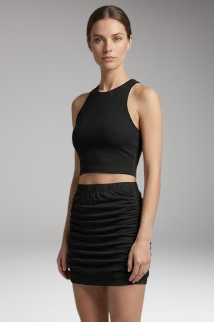 Women’s Two-Piece Set with Sleeveless Top and Fitted Skirt