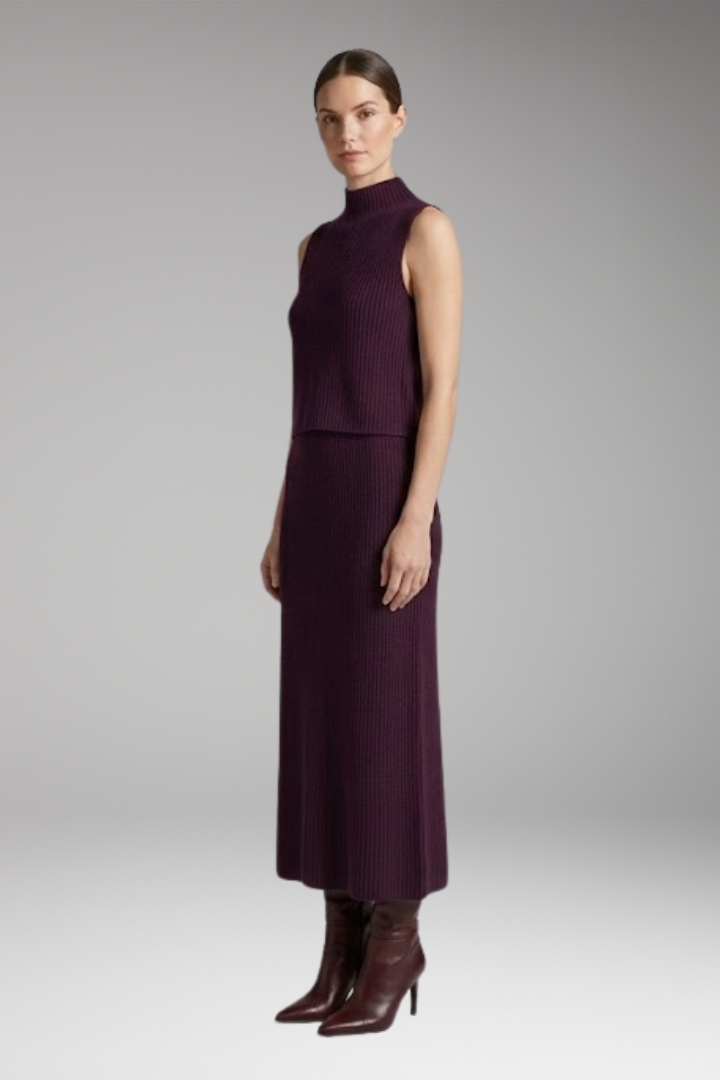 Women’s Two-Piece Set with Sleeveless Top and Skirt