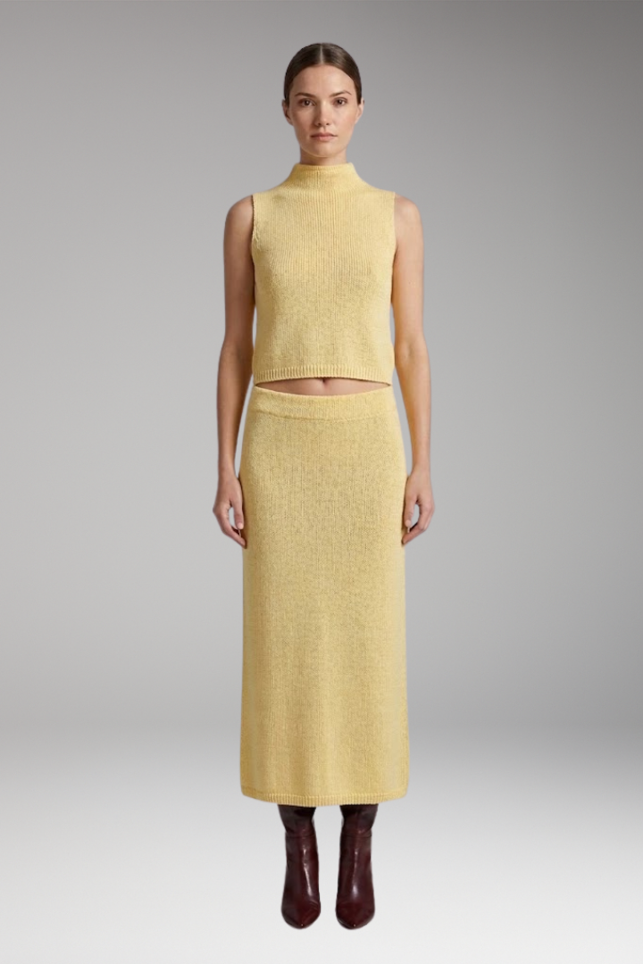 Women’s Two-Piece Set with Sleeveless Top and Skirt