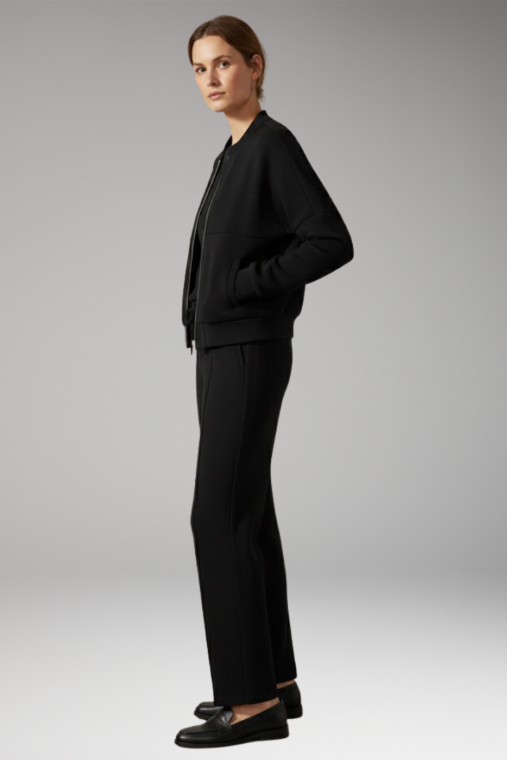 Women’s Two-Piece Set with Zip Jacket and Straight-Leg Trousers