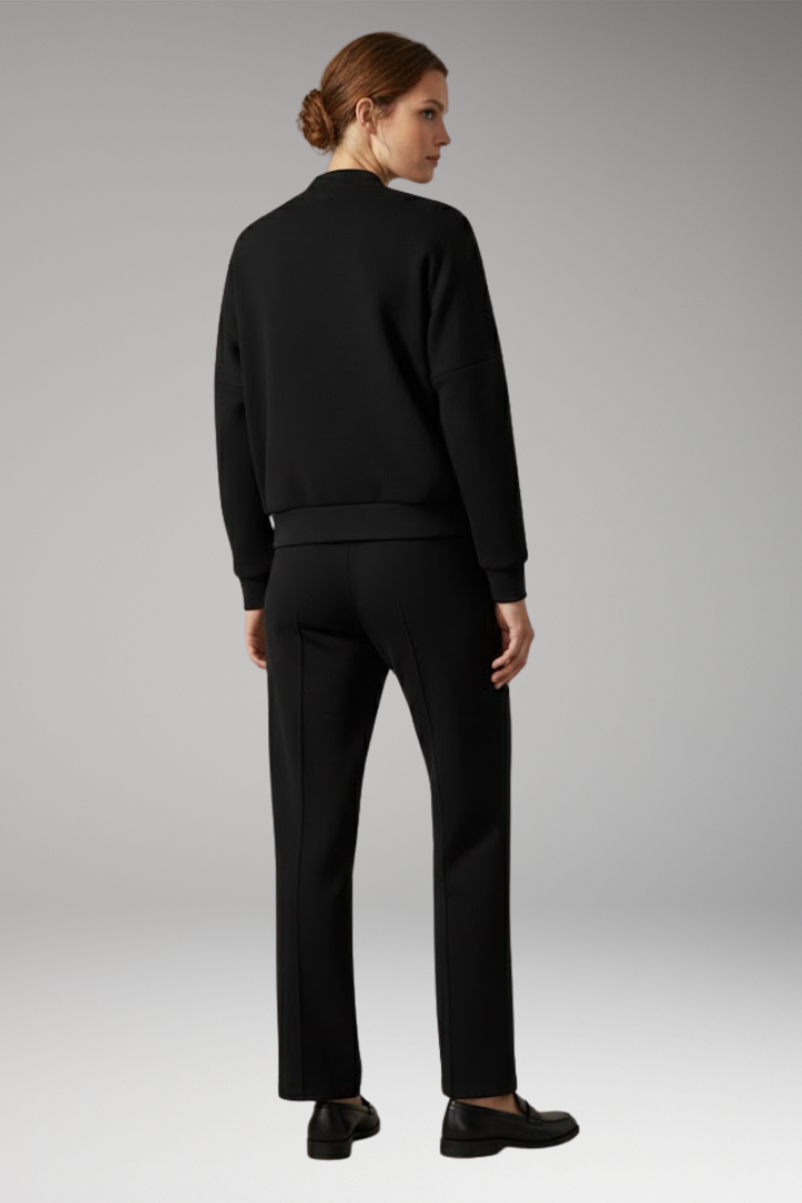 Women’s Two-Piece Set with Zip Jacket and Straight-Leg Trousers