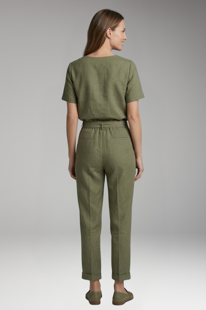 Women's Two Piece Jumpsuit Set with Short Sleeves