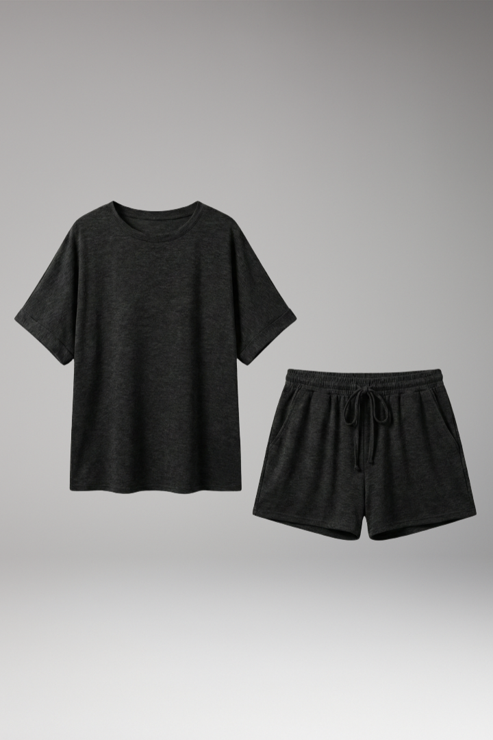 Women's Two Piece Set with Batwing Sleeves Top
