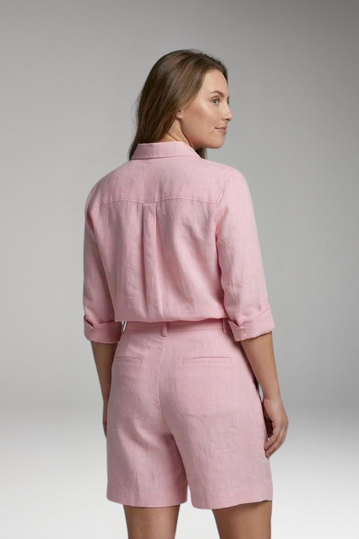 Women's Two Piece Set with Button Shirt and Trousers