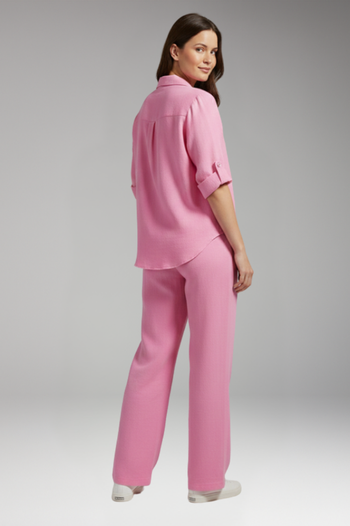 Women's Two Piece Set with Collared Shirt