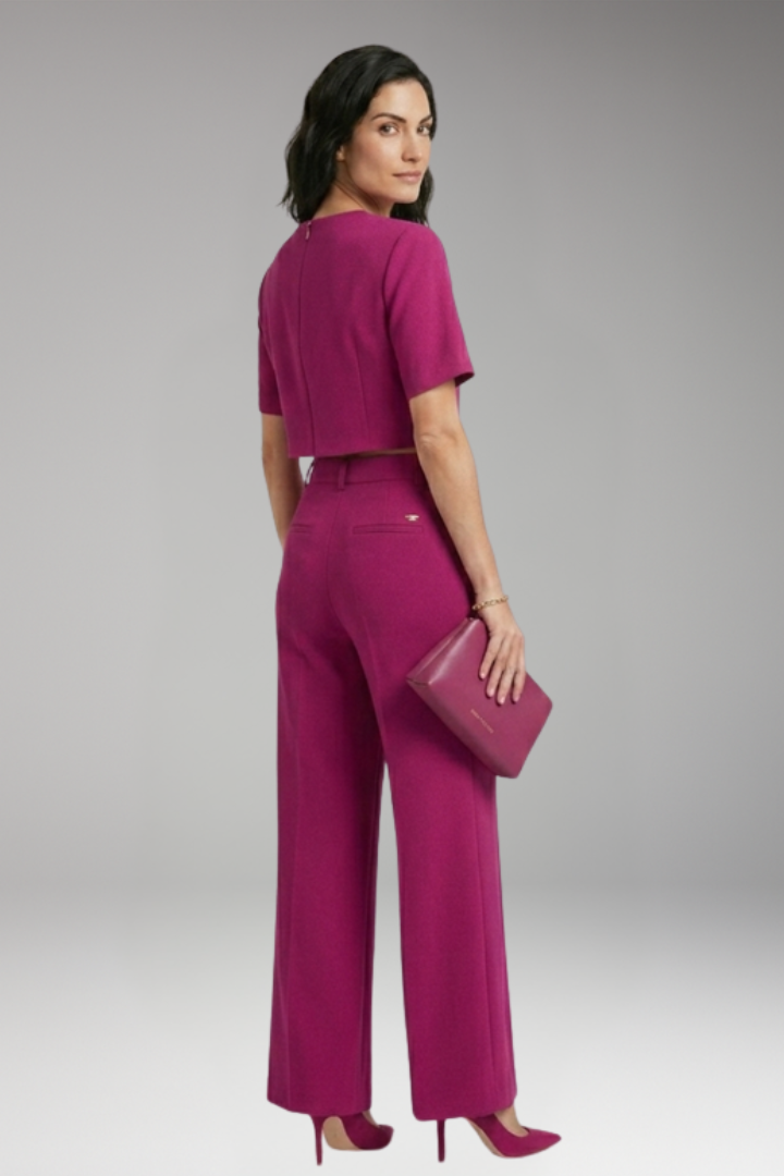 Women's Two Piece Set with Crop Top and Trousers