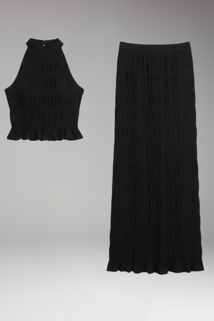 Women's Two Piece Set with Halter Neck Top