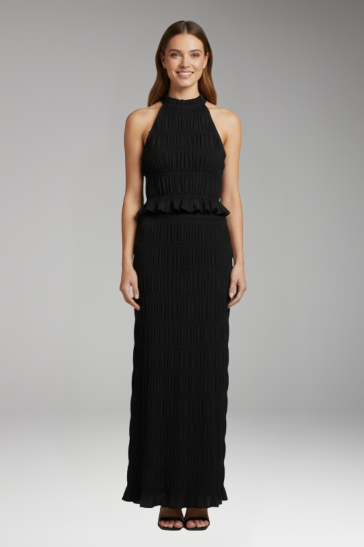 Women's Two Piece Set with Halter Neck Top