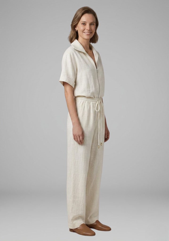 Women's Two Piece Set with Short Sleeve Shirt