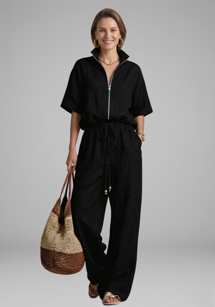 Women's Two Piece Set with Short Sleeve Shirt