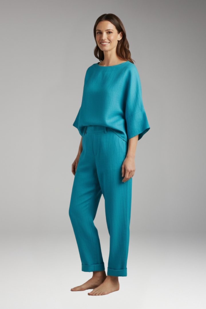 Women's Two Piece Set with Short Sleeve Top