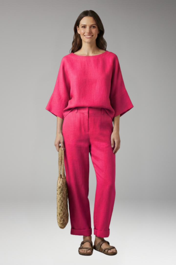 Women's Two Piece Set with Short Sleeve Top