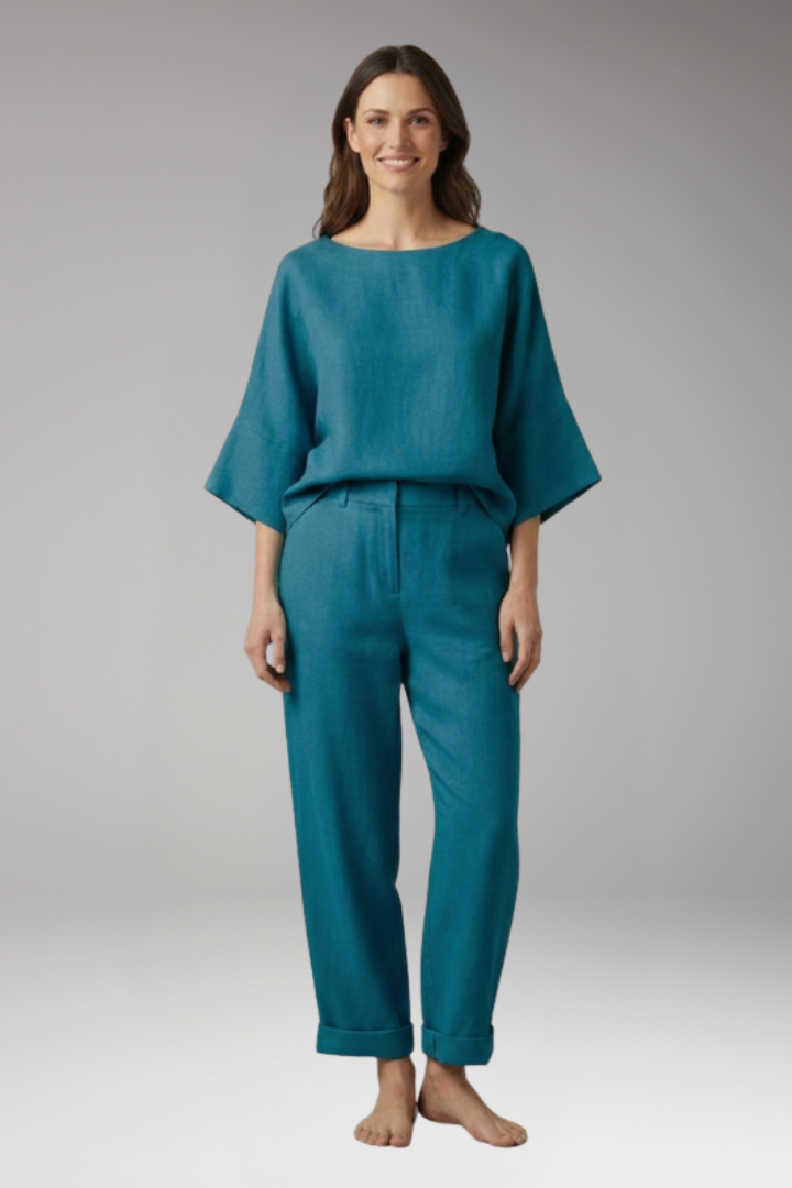 Women's Two Piece Set with Short Sleeve Top