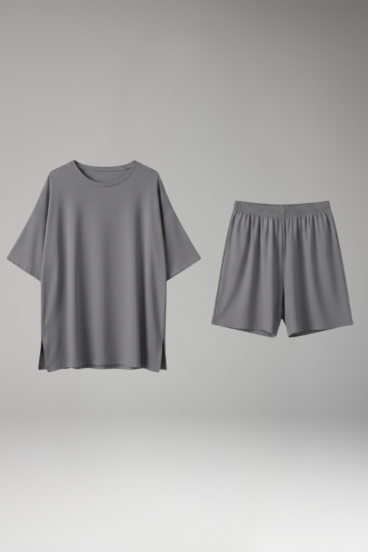 Women's Two-Piece Set with Short Sleeve Top and Shorts