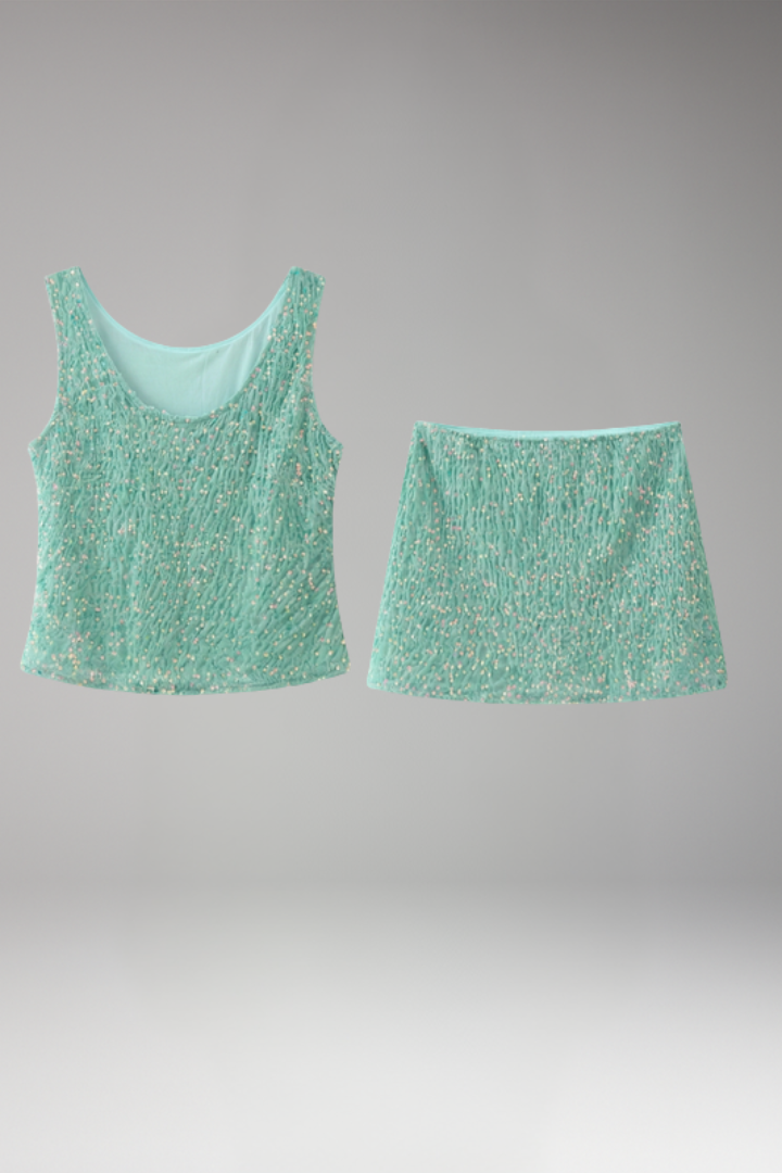 Women's Two Piece Set with Tank Top and Mini Skirt