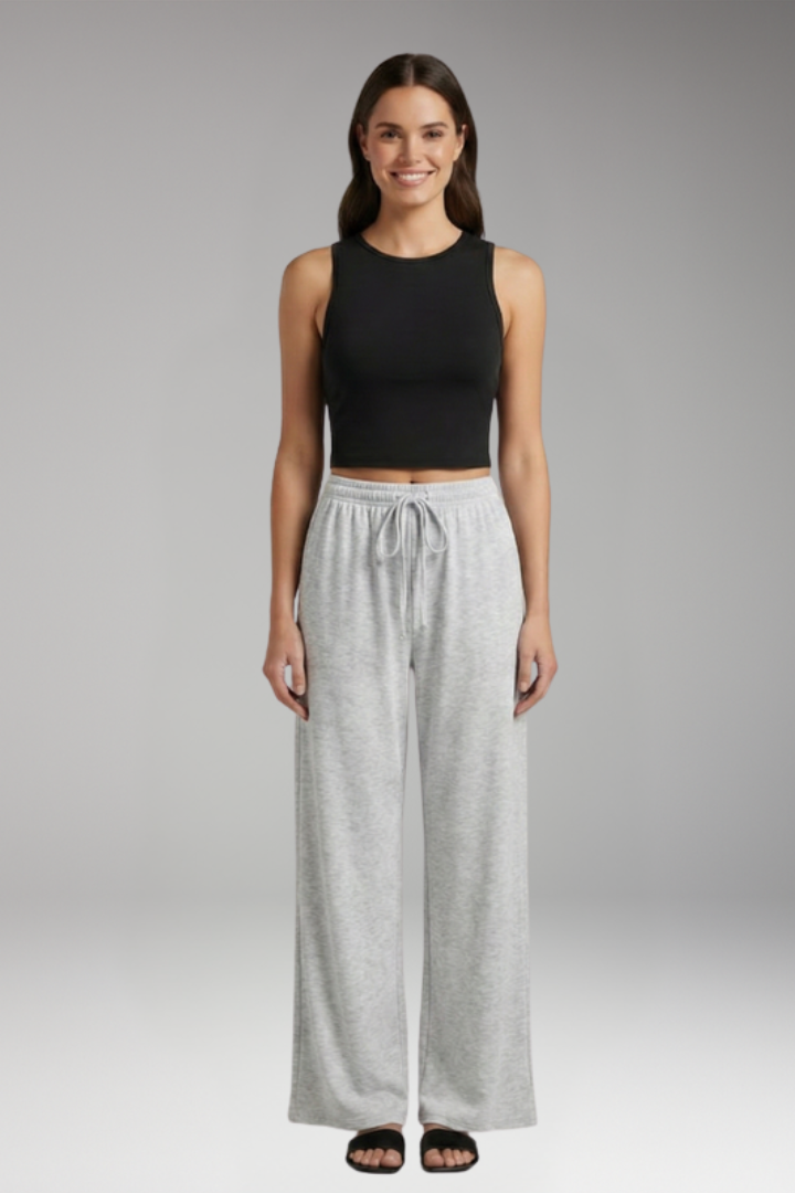 Women's Two Piece Set with Wide Leg Trousers