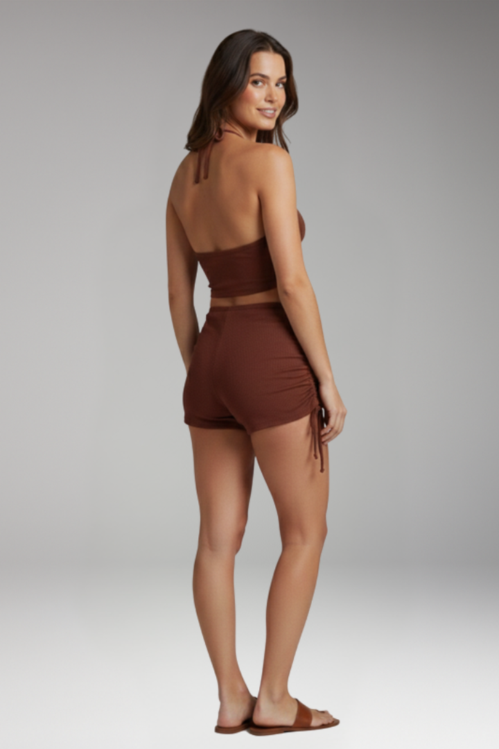 Women's Two Piece Swimwear with Halter Neck Top