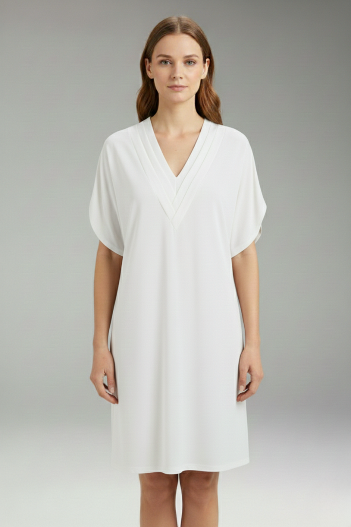 Women's V-Neck Oversized Dress with Loose Fit and Versatile Style
