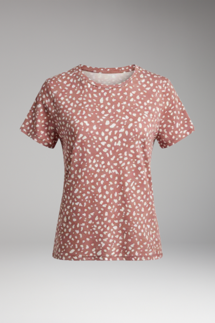 Women's V Neck T-Shirt with Printed Surface