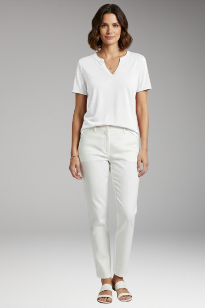 Women's V Neck T-Shirt with Short Sleeves