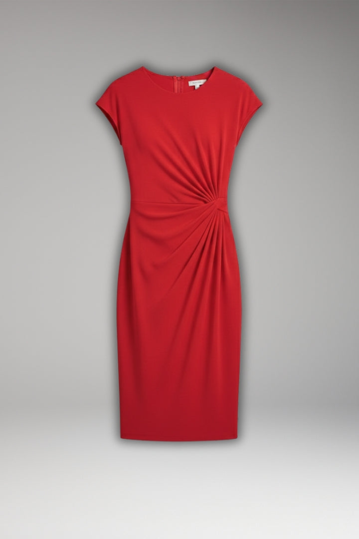Women's Waist-Accentuated Style Dress with Short Sleeves