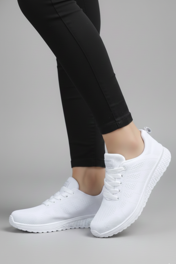 Women’s Walking Shoes with Lace-Up Closure and Mesh Upper