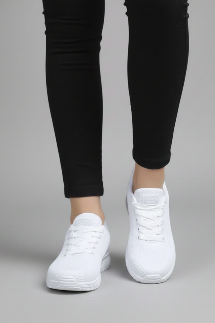 Women’s Walking Shoes with Lace-Up Closure and Mesh Upper