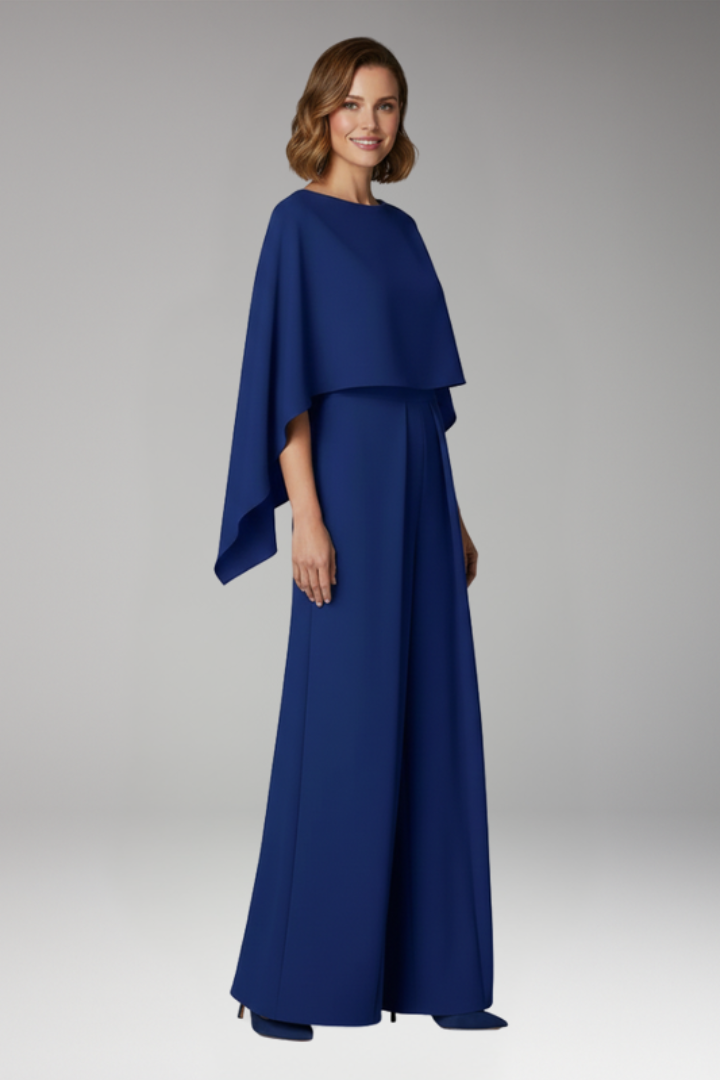 Women's Wide Leg Jumpsuit with Cape Sleeves
