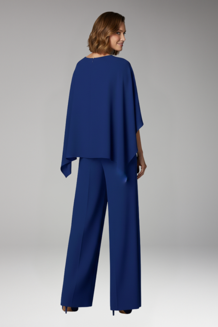 Women's Wide Leg Jumpsuit with Cape Sleeves