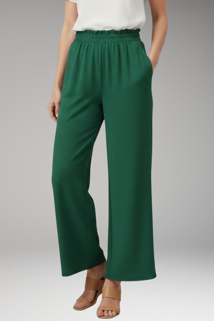 Women's Wide Leg Palazzo Trousers with Elastic Waist