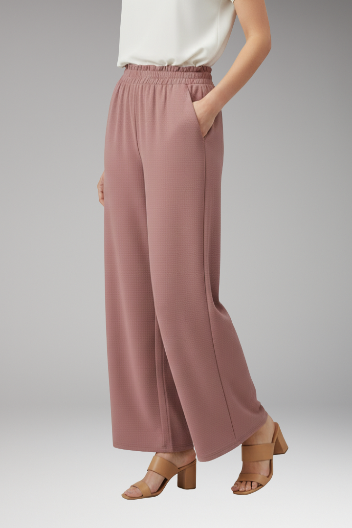 Women's Wide Leg Palazzo Trousers with Elastic Waist