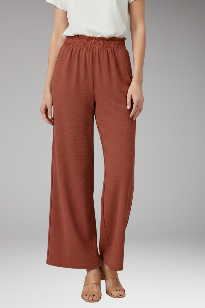 Women's Wide Leg Palazzo Trousers with Elastic Waist
