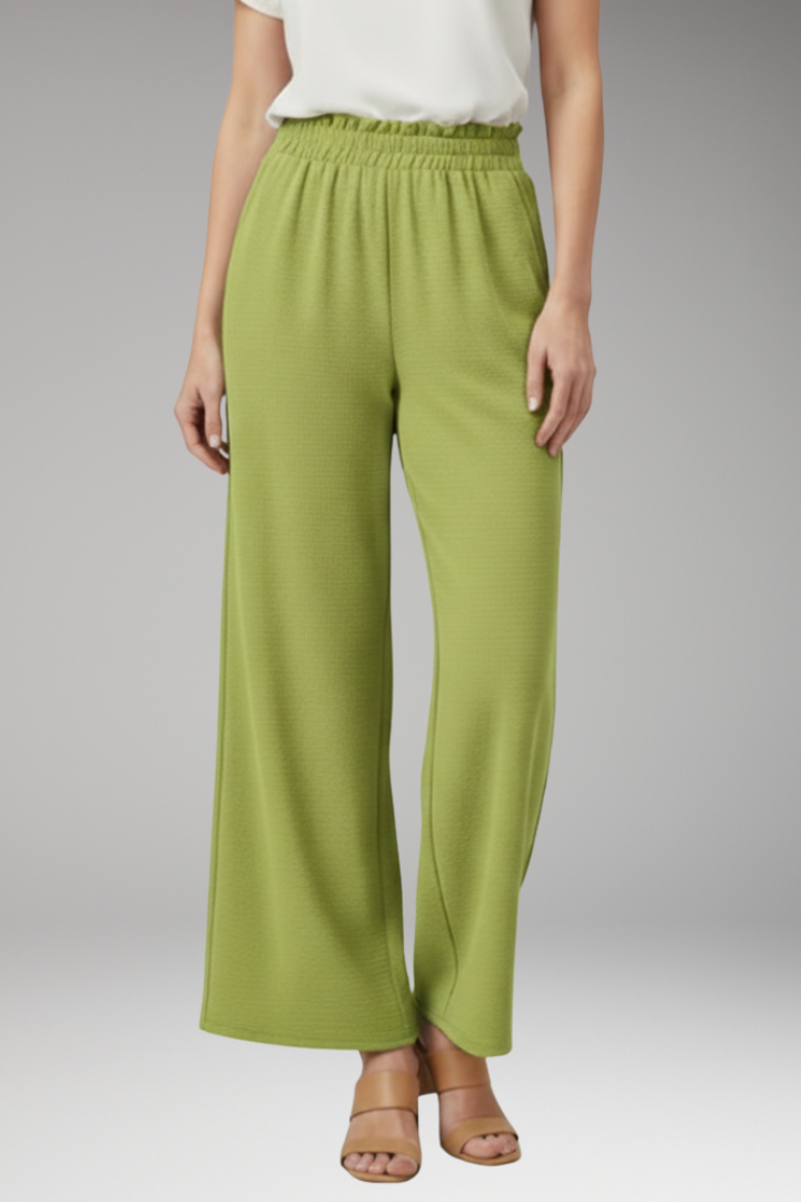 Women's Wide Leg Palazzo Trousers with Elastic Waist