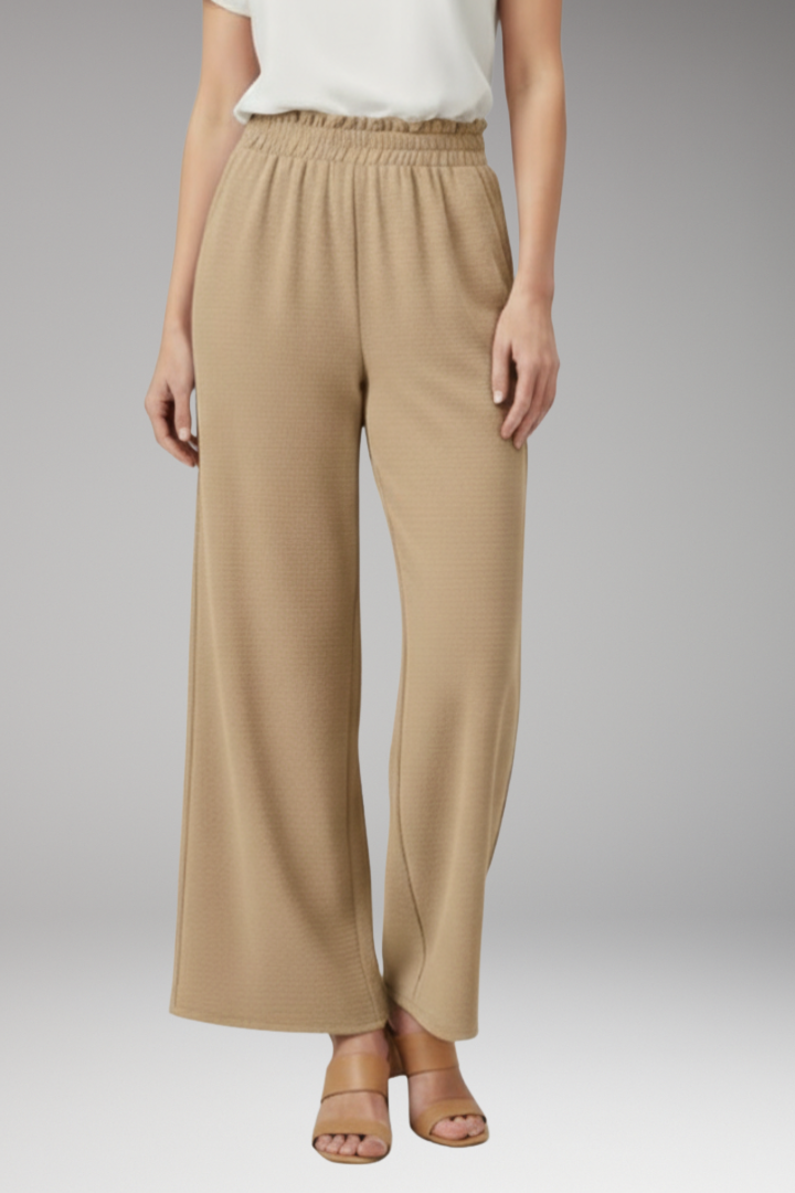 Women's Wide Leg Palazzo Trousers with Elastic Waist