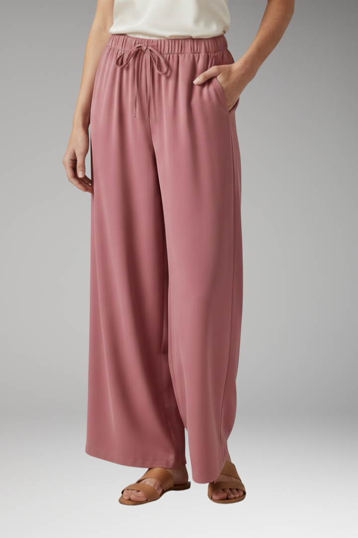 Women's Wide Leg Palazzo Trousers with Side Pockets