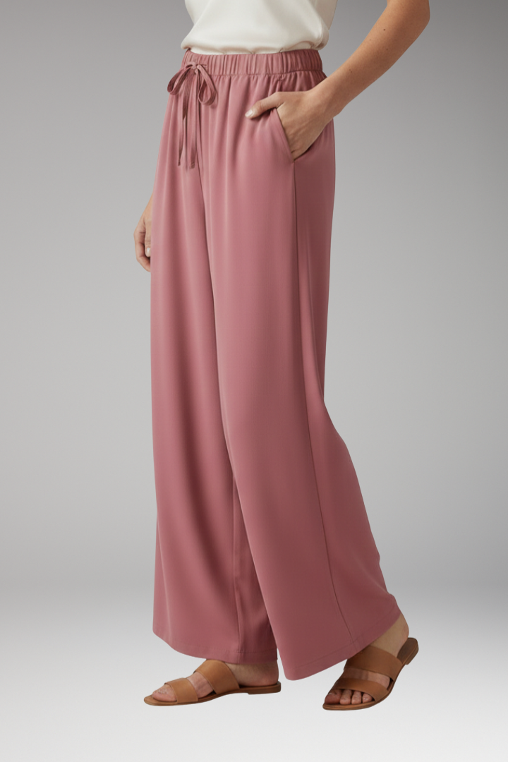 Women's Wide Leg Palazzo Trousers with Side Pockets