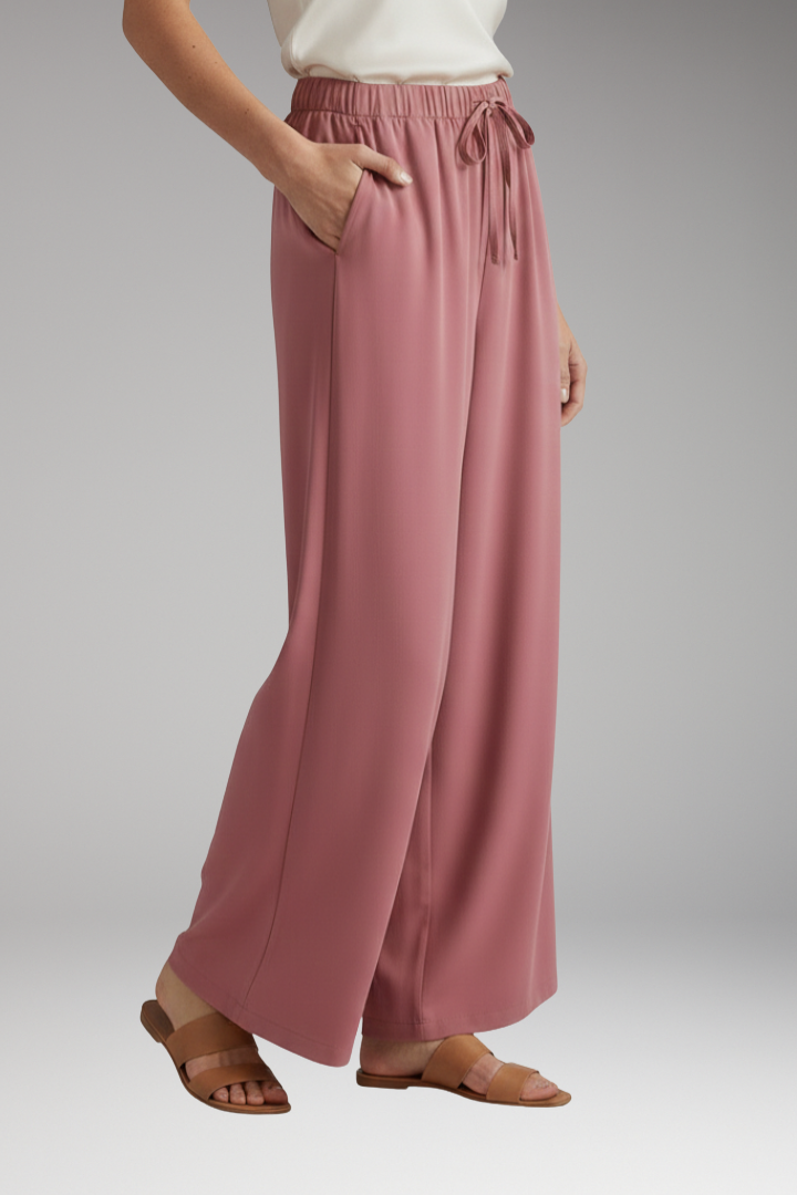 Women's Wide Leg Palazzo Trousers with Side Pockets