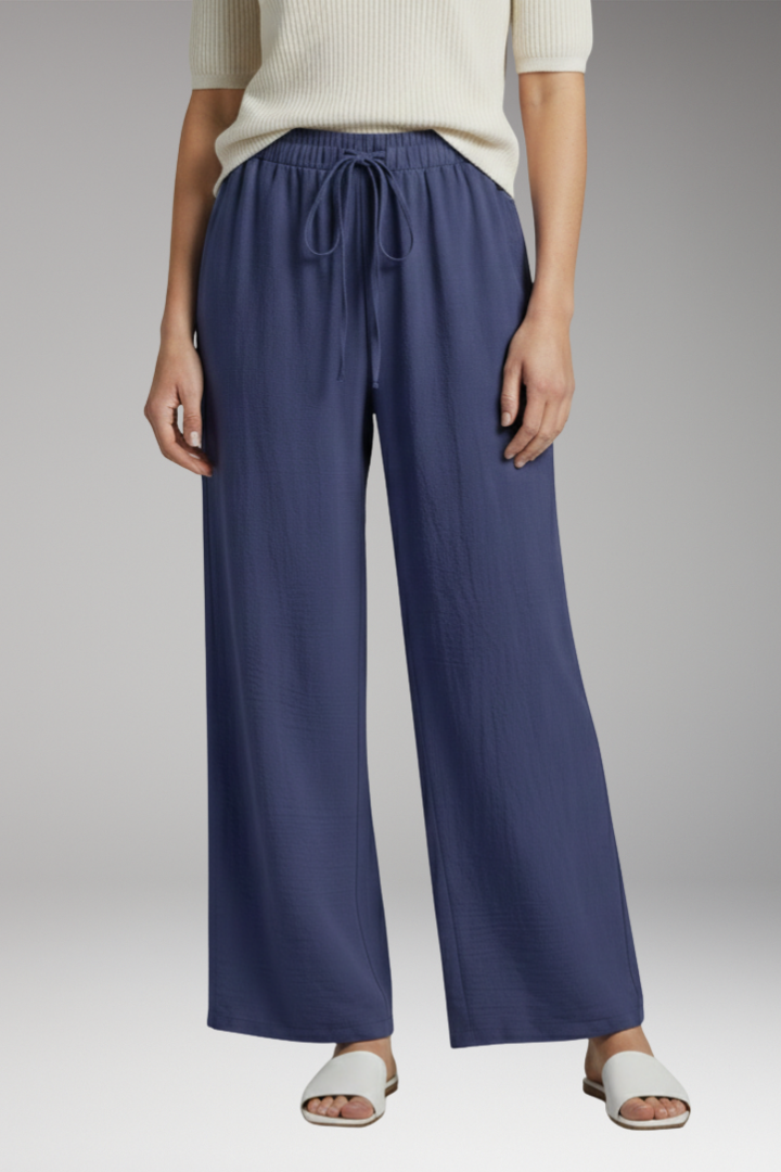 Women's Wide Leg Trousers with Drawstring Waist