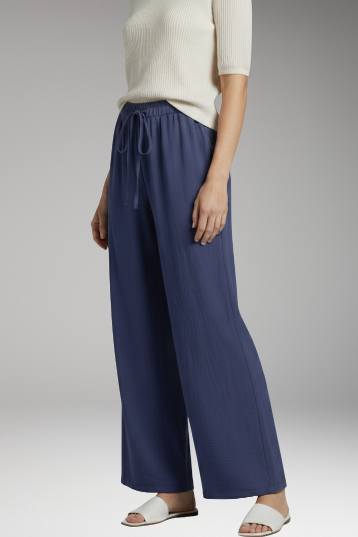 Women's Wide Leg Trousers with Drawstring Waist