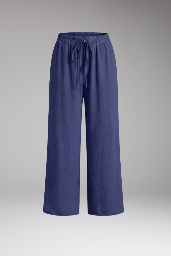 Women's Wide Leg Trousers with Drawstring Waist