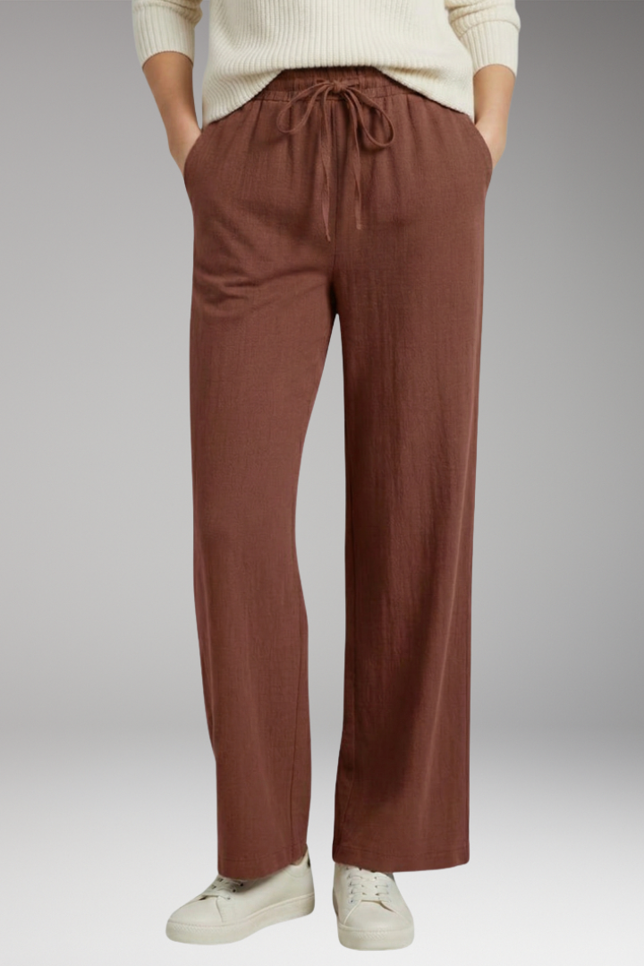 Women's Wide Leg Trousers with Drawstring