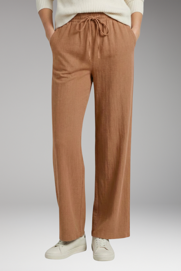 Women's Wide Leg Trousers with Drawstring