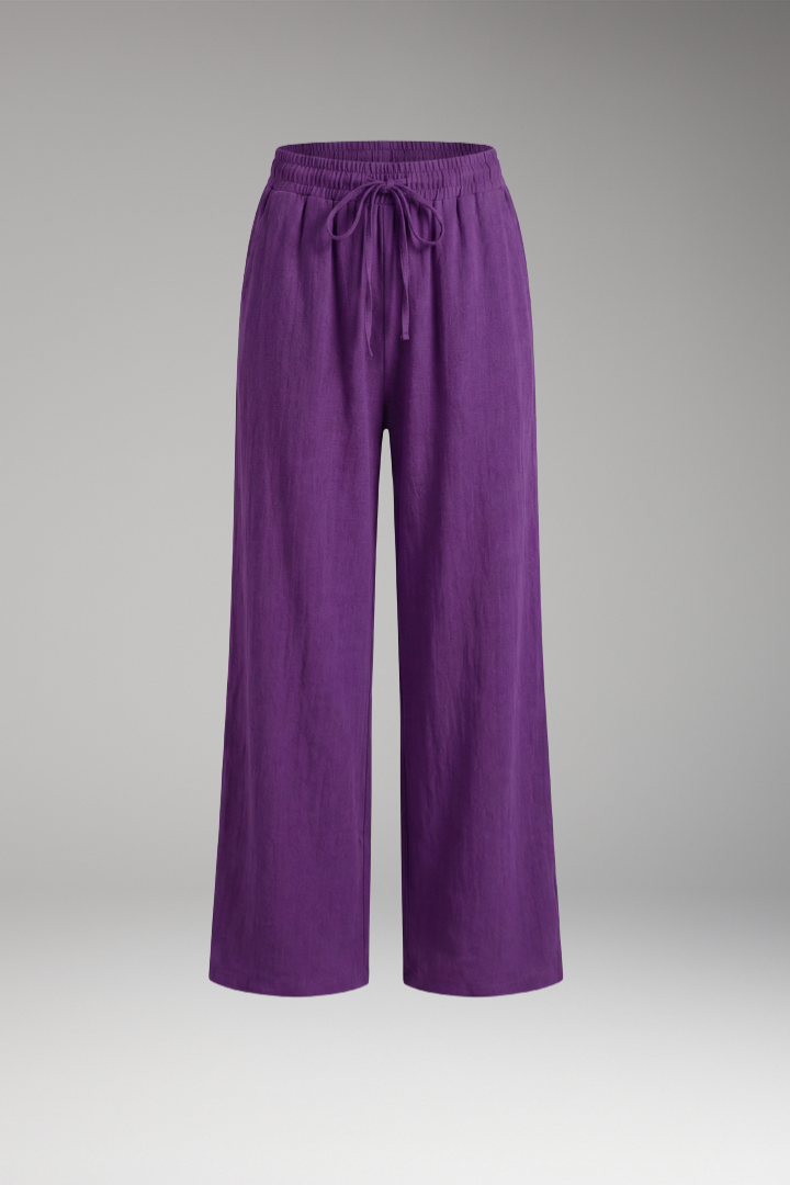 Women's Wide Leg Trousers with Drawstring