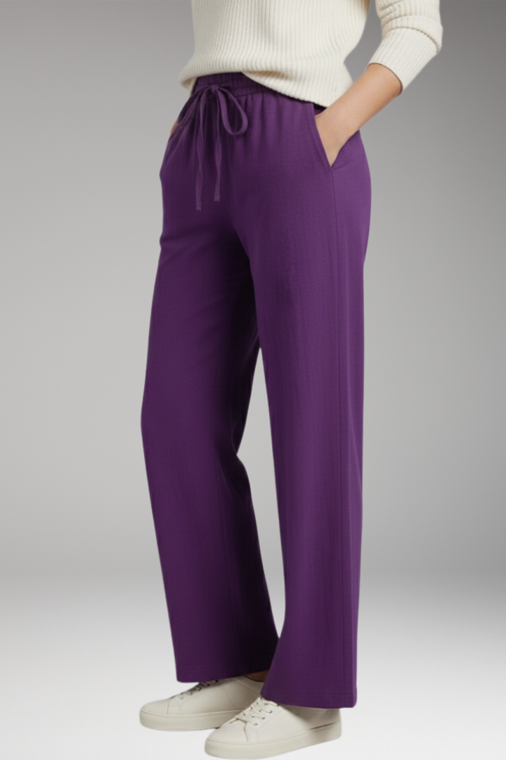 Women's Wide Leg Trousers with Drawstring