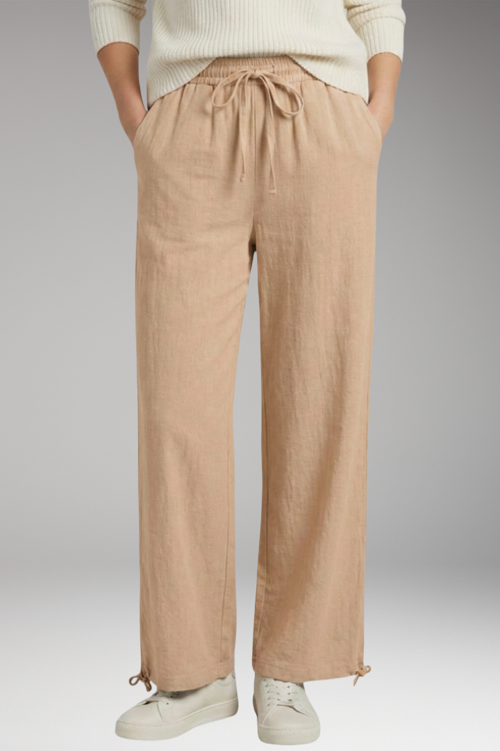 Women's Wide Leg Trousers with Drawstring