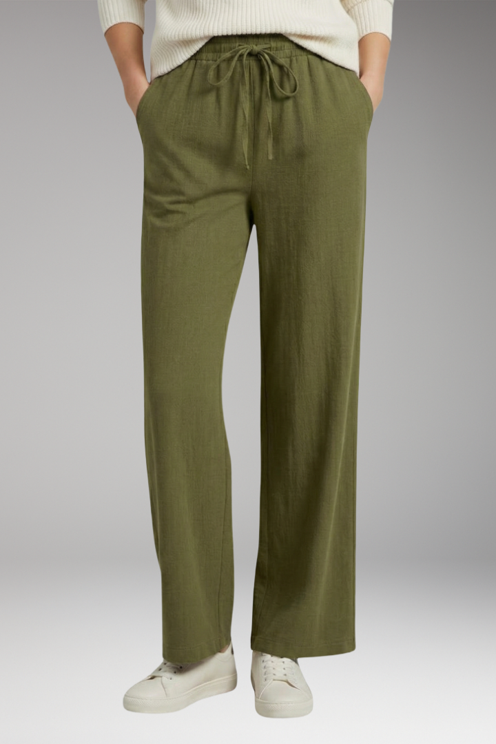 Women's Wide Leg Trousers with Drawstring
