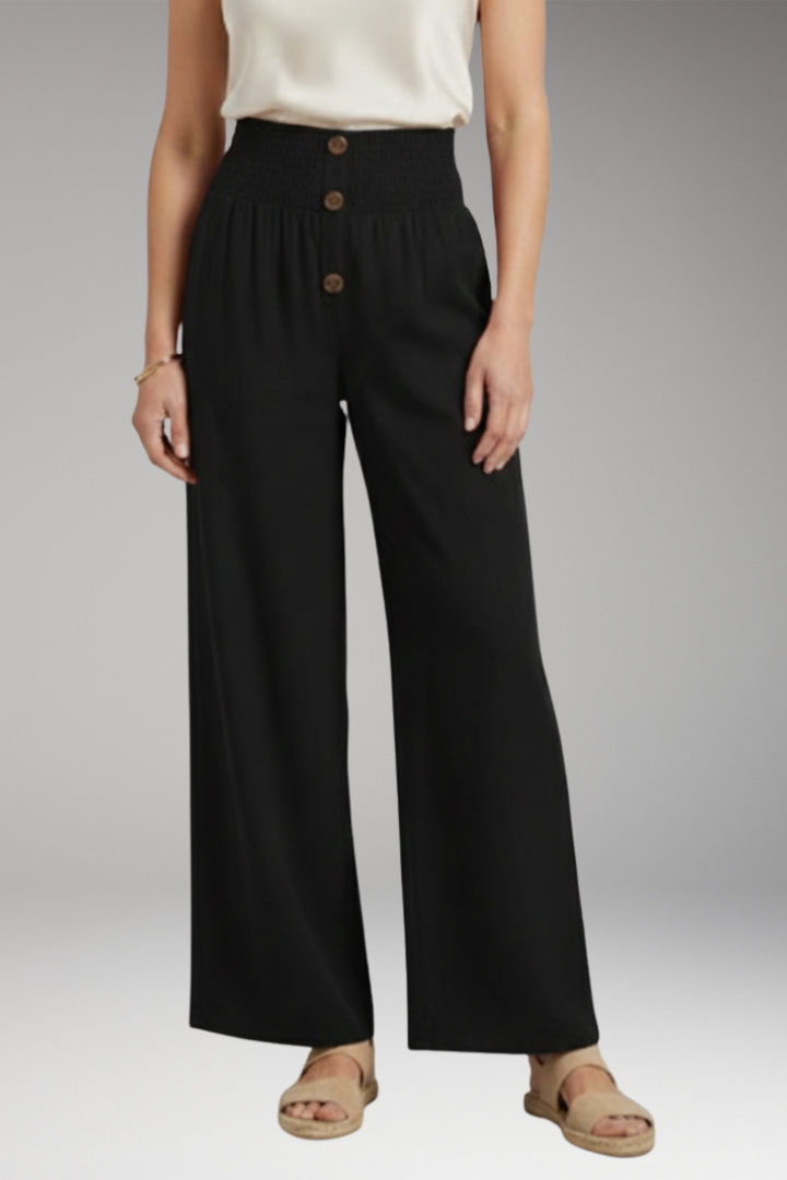 Women's Wide Leg Trousers with Elastic Waist