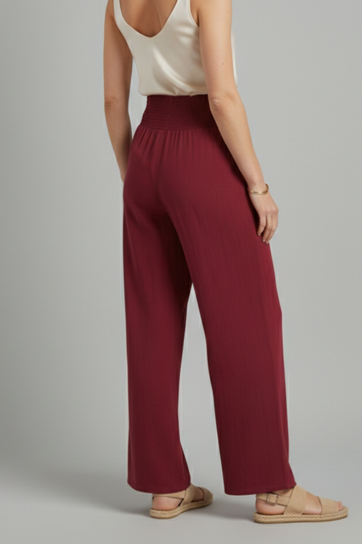 Women's Wide Leg Trousers with Elastic Waist