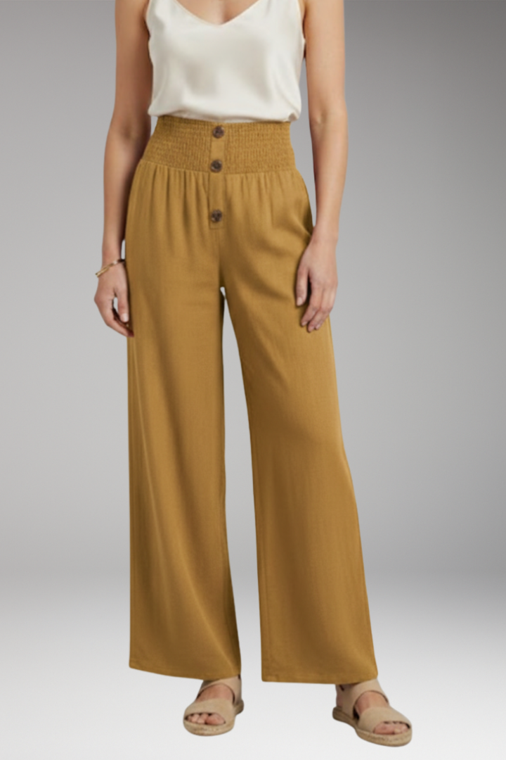 Women's Wide Leg Trousers with Elastic Waist