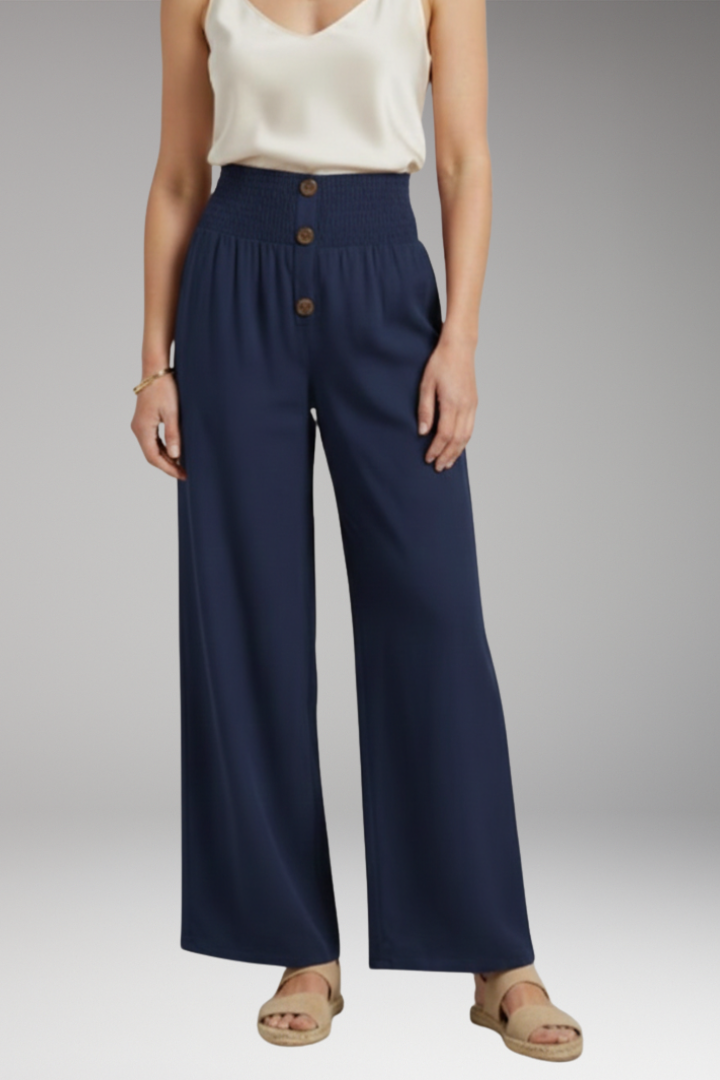 Women's Wide Leg Trousers with Elastic Waist